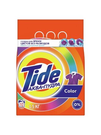 Стиральный порошок Tide, 1.5 кг, автомат, для цветного белья, Color