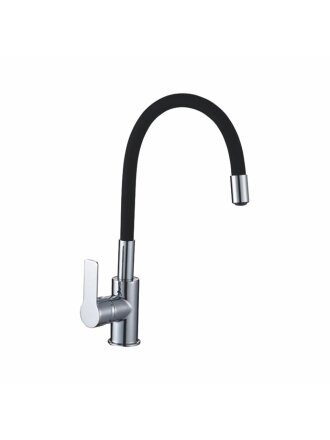 Смеситель для кухни, Gota Rocio, Santa-Barbara, гибкий излив, с картриджем, черный, 302532-GOTA