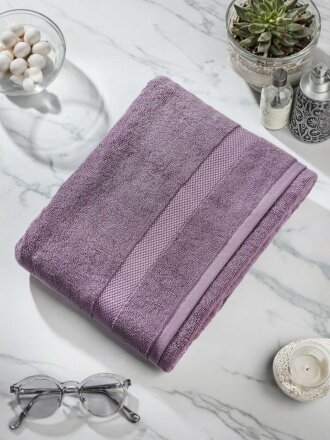 Полотенце банное 100х180 см, 100% хлопок, 500 г/м2, Spa, Silvano, пыльно-сиреневое, Узбекистан