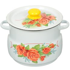 Кастрюля эмалированная сталь, 5.5 л, с крышкой, крышка сталь, декор в ассортименте, сферический, Сибирские товары, С1917.39, в ассортименте Кастрюля эмалированная сталь, 5.5 л, с крышкой, крышка сталь, декор в ассортименте, сферический, Сибирские товары, С1917.39, в ассортименте
