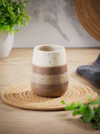 Стакан для зубных щеток, 8.2x10 см, керамика, Мираж, BCE0771AA-TB