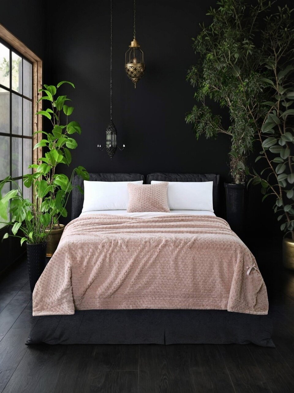 Покрывало евро, 220х240 см, 100% вискоза, Sofi De Marko, Аврил, пудра, Пл-Ав-220х240пд