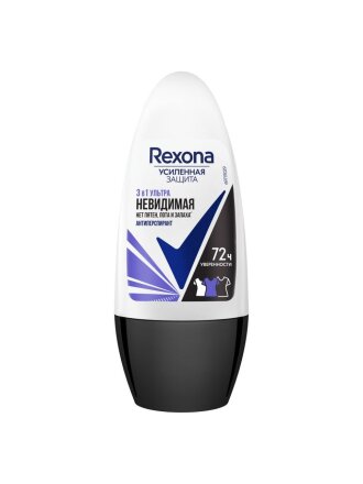 Дезодорант Rexona, Ультраневидимый, для женщин, ролик, 50 мл