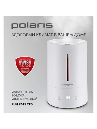 Увлажнитель воздуха Polaris, PUH 7045 TFD, 4 л, 35 м2, 25 Вт, белый, 014863