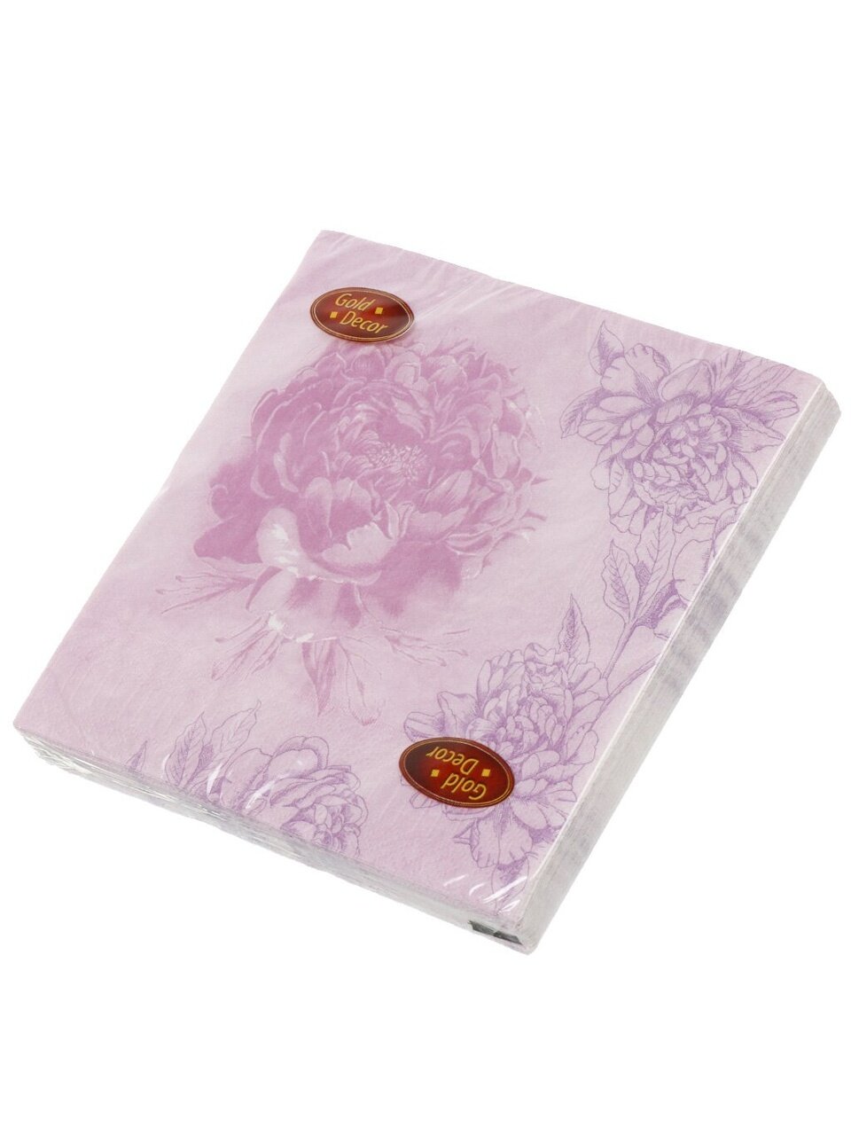 Салфетки бумажные Gold Decor, Гламурный пион, 20 шт, 3 слоя, 33х33 см