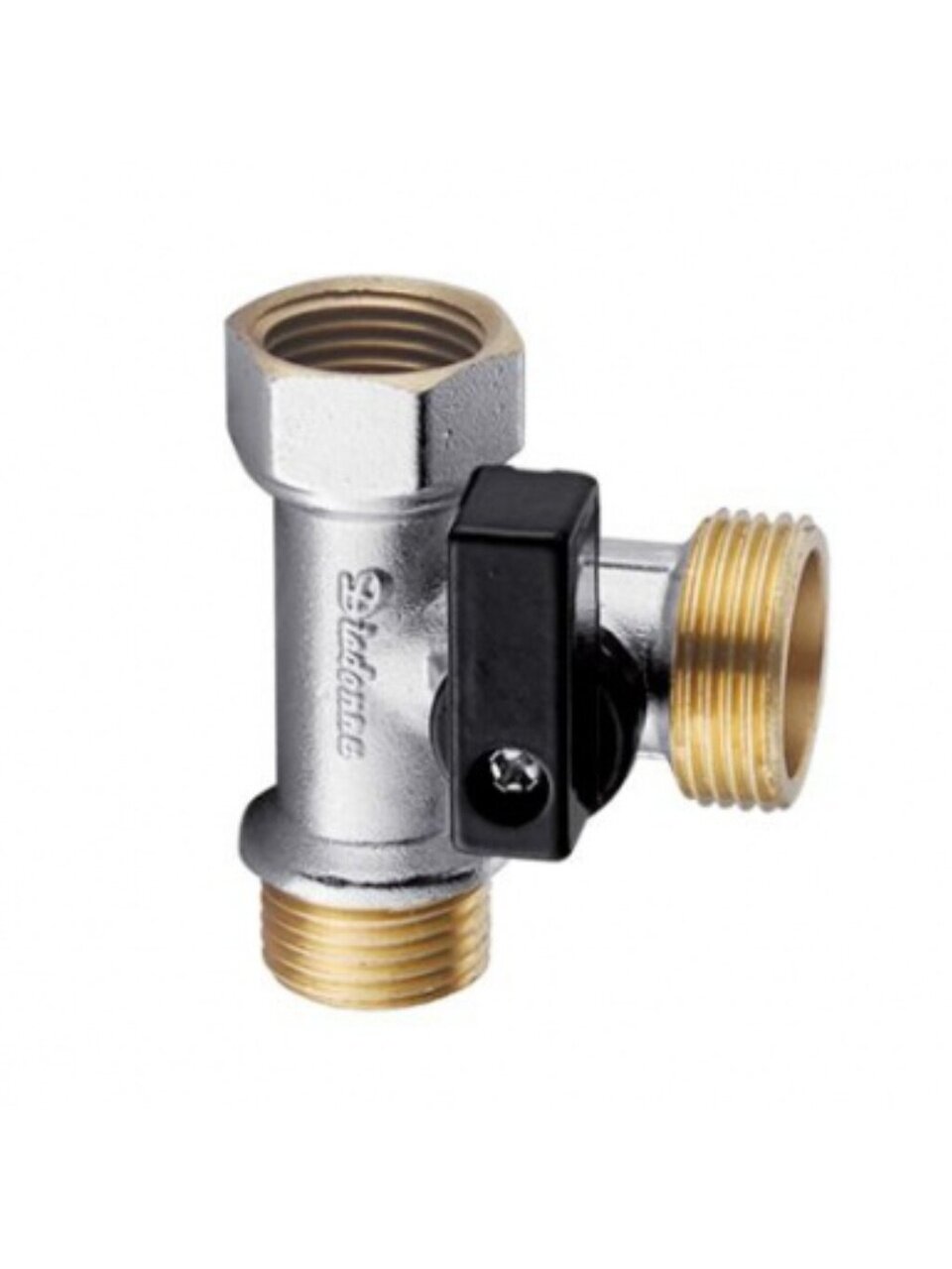 Кран для бытовых приборов, 1/2"х3/4"х1/2", г-ш-ш, латунь, трехходовой, Diadonna