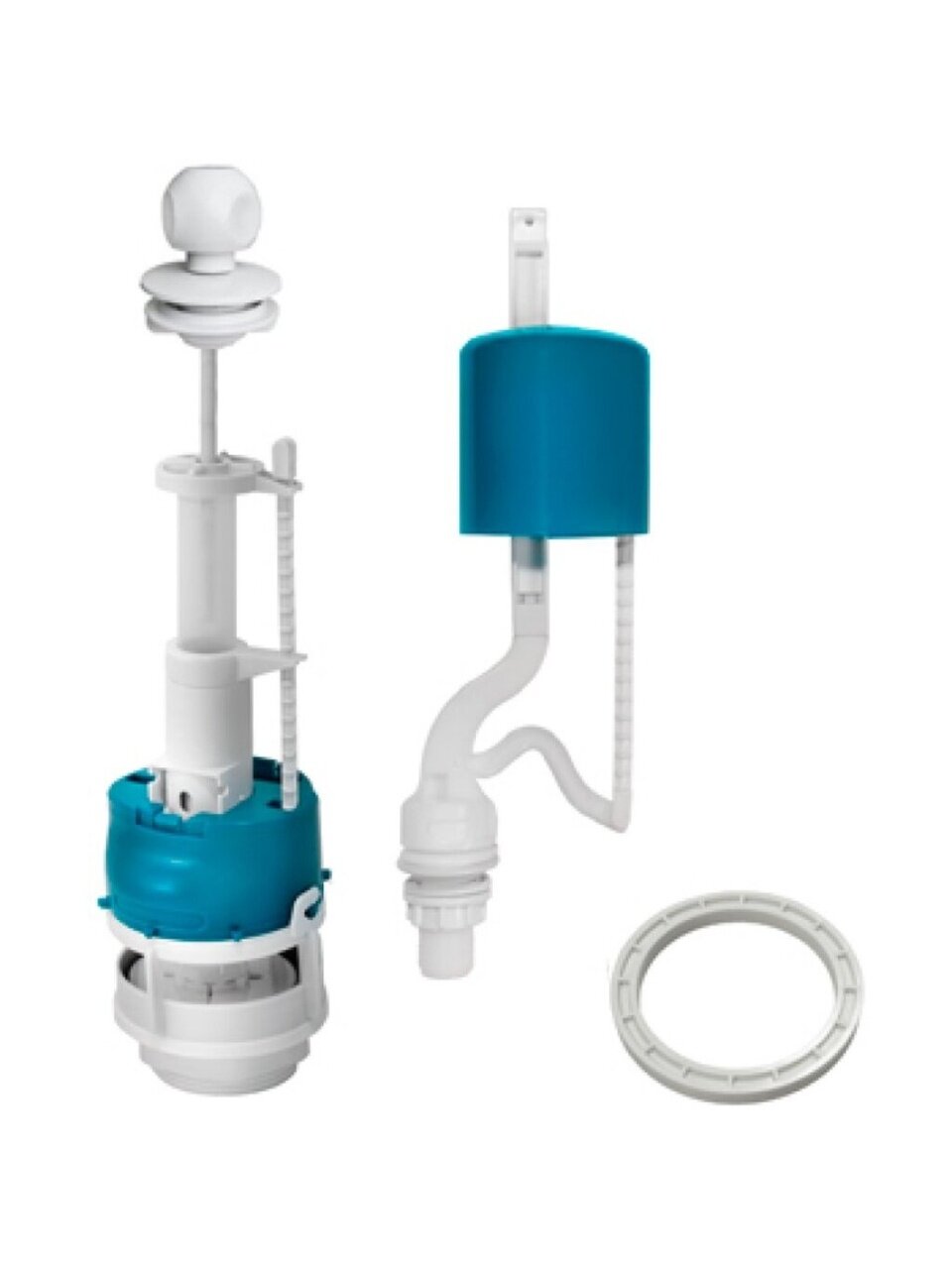 Арматура для бачка унитаза нижняя, 1/2", вытяжная, белая, Инкоэр, СБа-НпрНРФ-Б-В Р