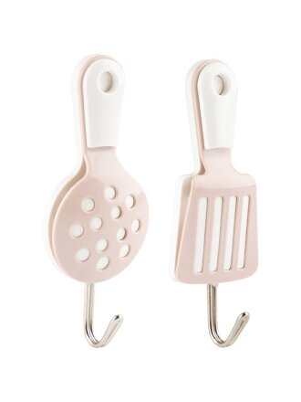 Набор крючков самоклеющийся, 2 крючка, 2 шт, 10х4 см, пластмасса, Рыжий кот, Кухня, 105887, блистер