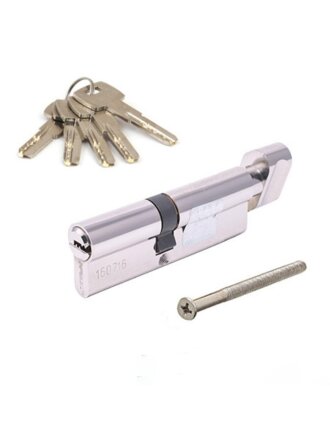 Личинка замка двери Apecs, SM-90(40/50C)-C-NI, 28622, 90 мм, с заверткой, никель