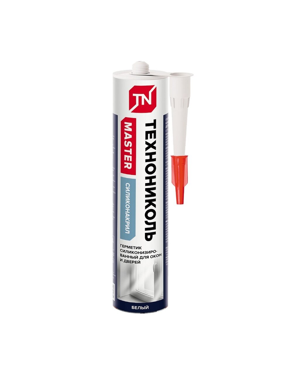 Герметик акриловый, для окон и дверей, Технониколь, 072888, 280 мл, силиконизированный