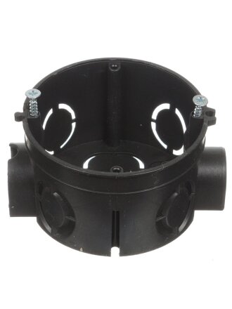 Коробка установочная, пластик, скрытая, диаметр 68х42 мм, TDM Electric, в бетон, с саморезами, стыковочные узлы, черная, IP20, SQ1402-1115