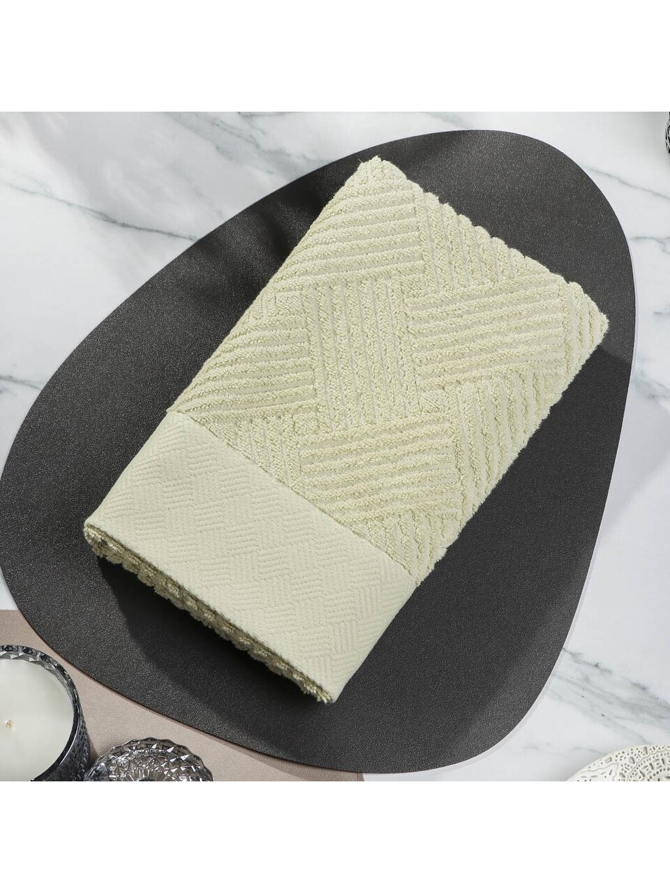 Полотенце банное 50х90 см, 100% хлопок, 500 г/м2, Аура, фисташковое, Узбекистан