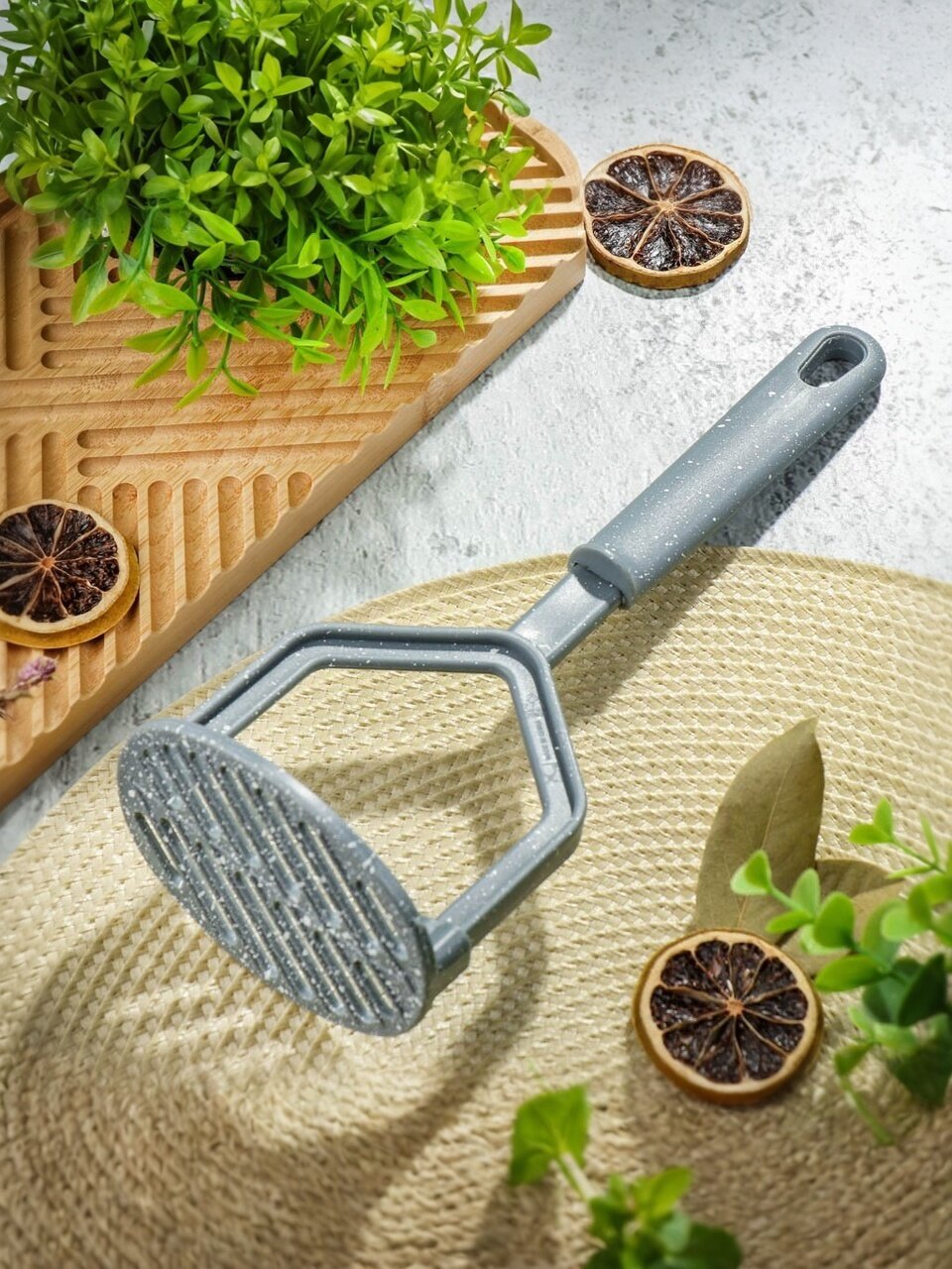 Картофелемялка нейлон, навеска, серая, Daniks, Эконом, Y4-8710