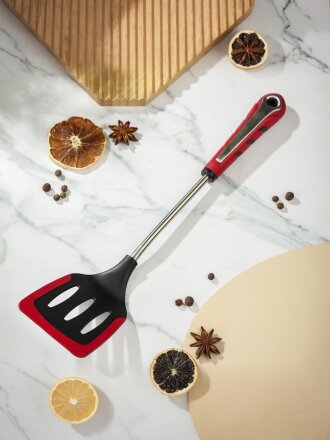 Лопатка нейлон, силикон, с прорезями, навеска, Daniks, Salsa, YW-KT386-4