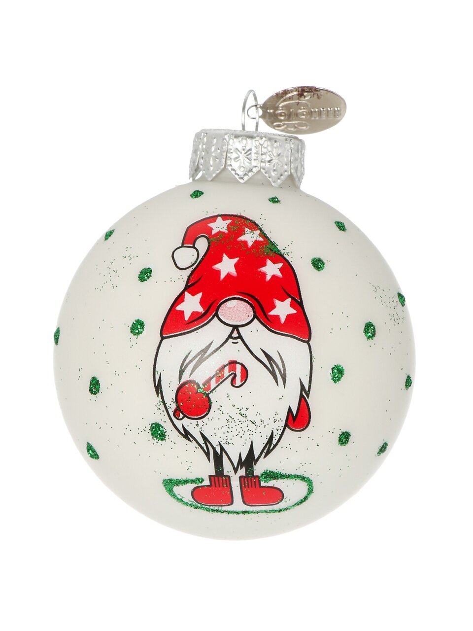 Елочный шар Веселый гном 2, 6.5 см, стекло, КУ-65-224174/2
