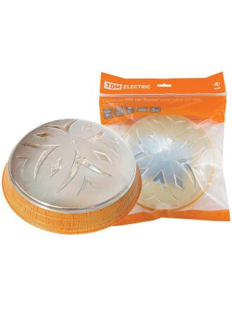 Светильник TDM Electric, НПО 106 Плутон, 40 Вт, E27, на 1 лампочку, IP20, 23.2х23.2х7.7 см, сосна, SQ0328-0032