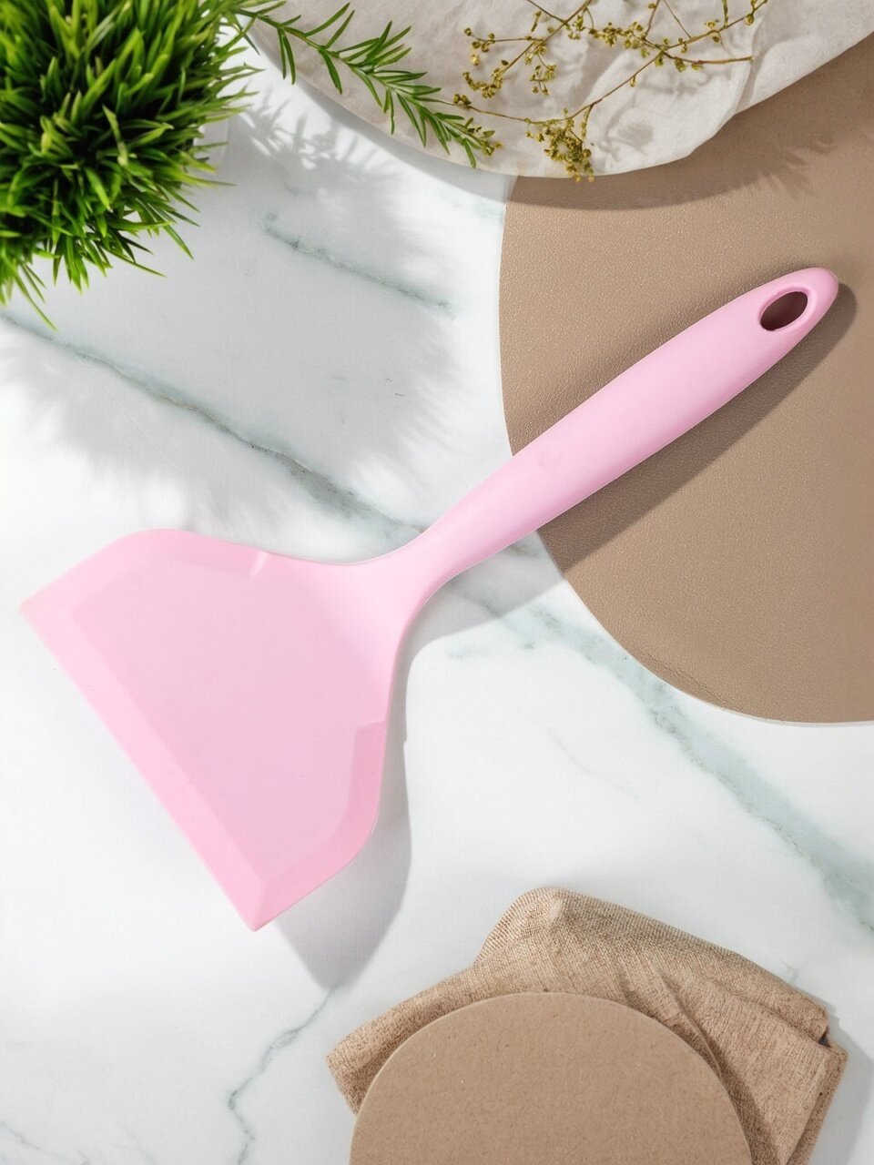 Лопатка кулинарная, силикон, 25.2х11.8 см, подходит для антипригарного покрытия, навеска, в ассортименте, B030092