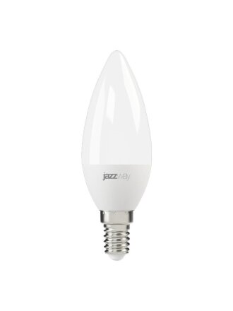 Лампа светодиодная E14, 9 Вт, 75 Вт, свеча, 3000 К, теплый белый свет, JazzWay, PLED- SP C37