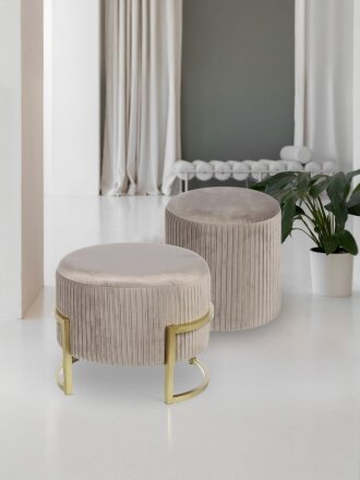 Пуф 42х42х31 см, велюр, до 110 кг, круглый, трансформер, коричневый, Элит, L030005