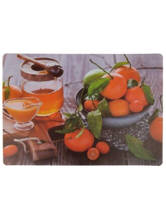 Салфетка для стола пластик, 40х28 см, прямоугольная, Мандарины, Y4-9156