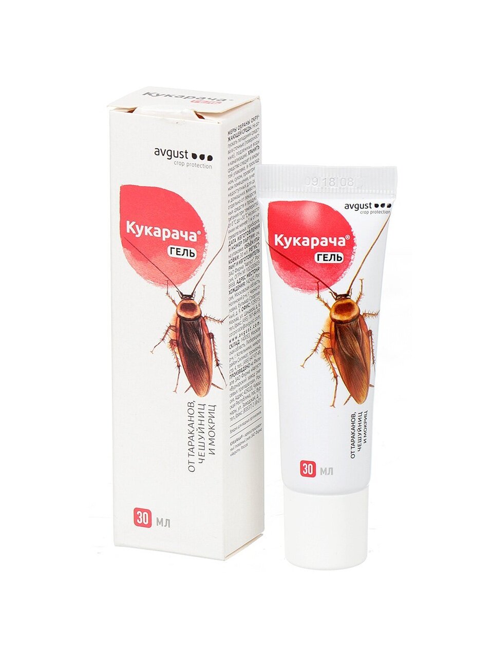 Инсектицид Кукарача, от тараканов, чешуйницы, мокрицы, гель, 30 мл, Avgust