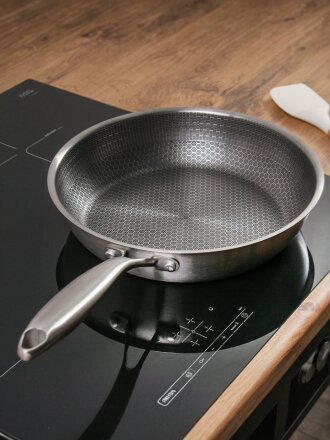 Сковорода нержавеющая сталь, 26 см, антипригарное покрытие, HouseLoft, индукция, B020176