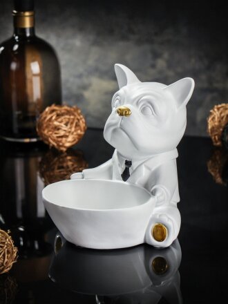 Фигурка декоративная Собака с чашей, 20х20х20 см, Y6-10547