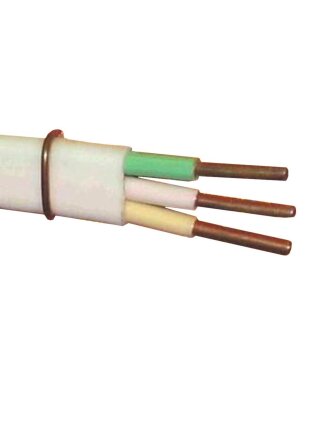 Провод ПУНП, 3х1.5 мм², 100 м, медь, гибкий, универсальный, РТ, ПУСП, РЭМЗ, ТУ, белый, TDM Electric, Народная, SQ0126-0004