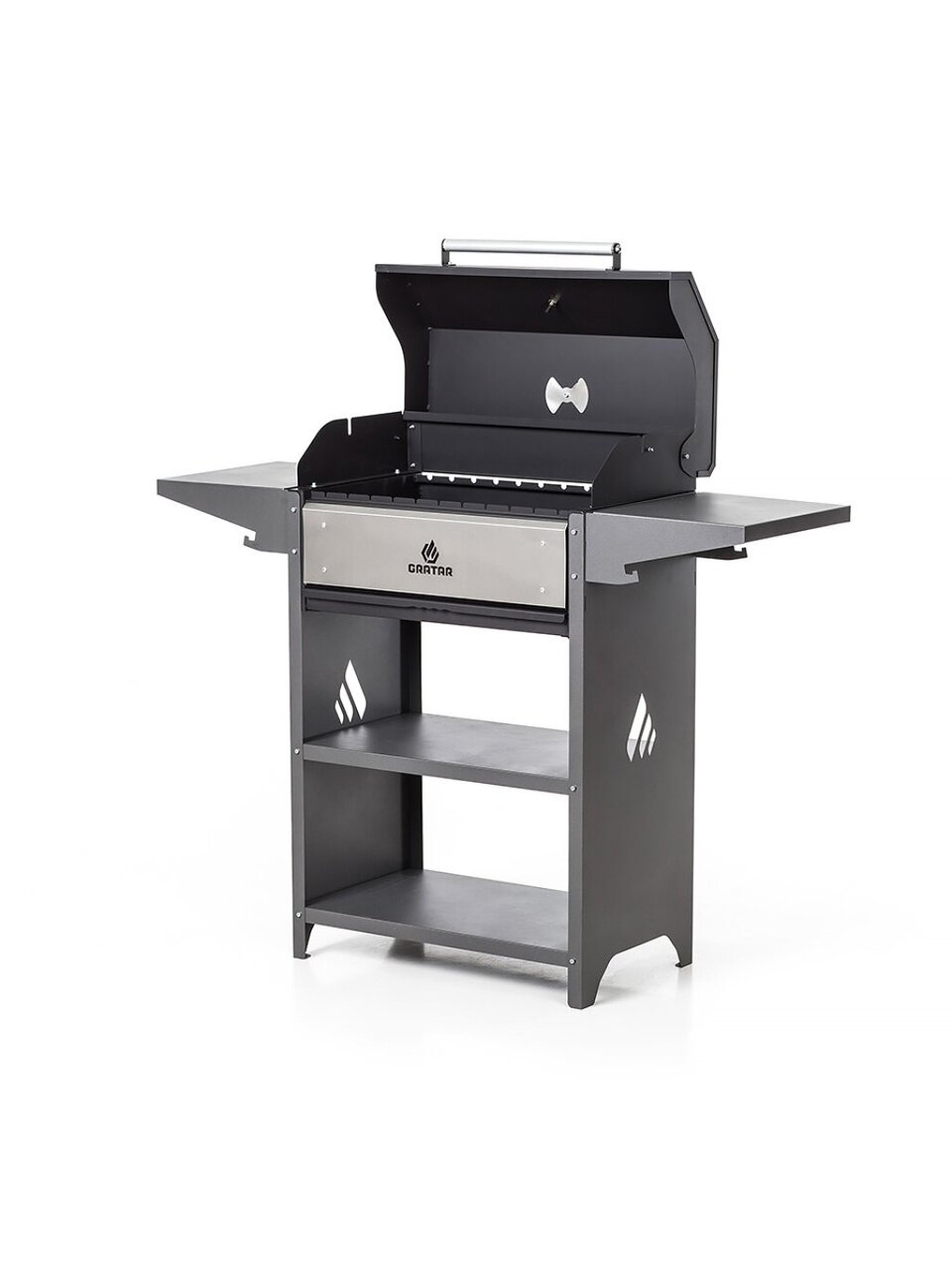 Мангал 1332х441х1110 мм, 2 мм, с крышкой, гриль, неразборный, Gratar, Family Optima, FOB 2000