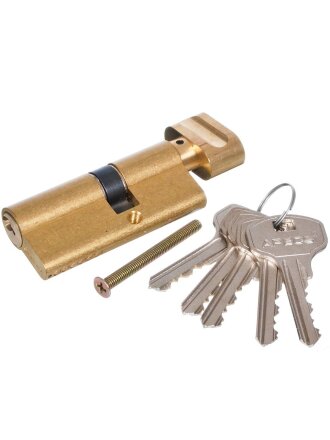 Личинка замка двери Apecs, SC-70 (30C/40)-Z-C-G/C-G, 70 мм, с заверткой, золото