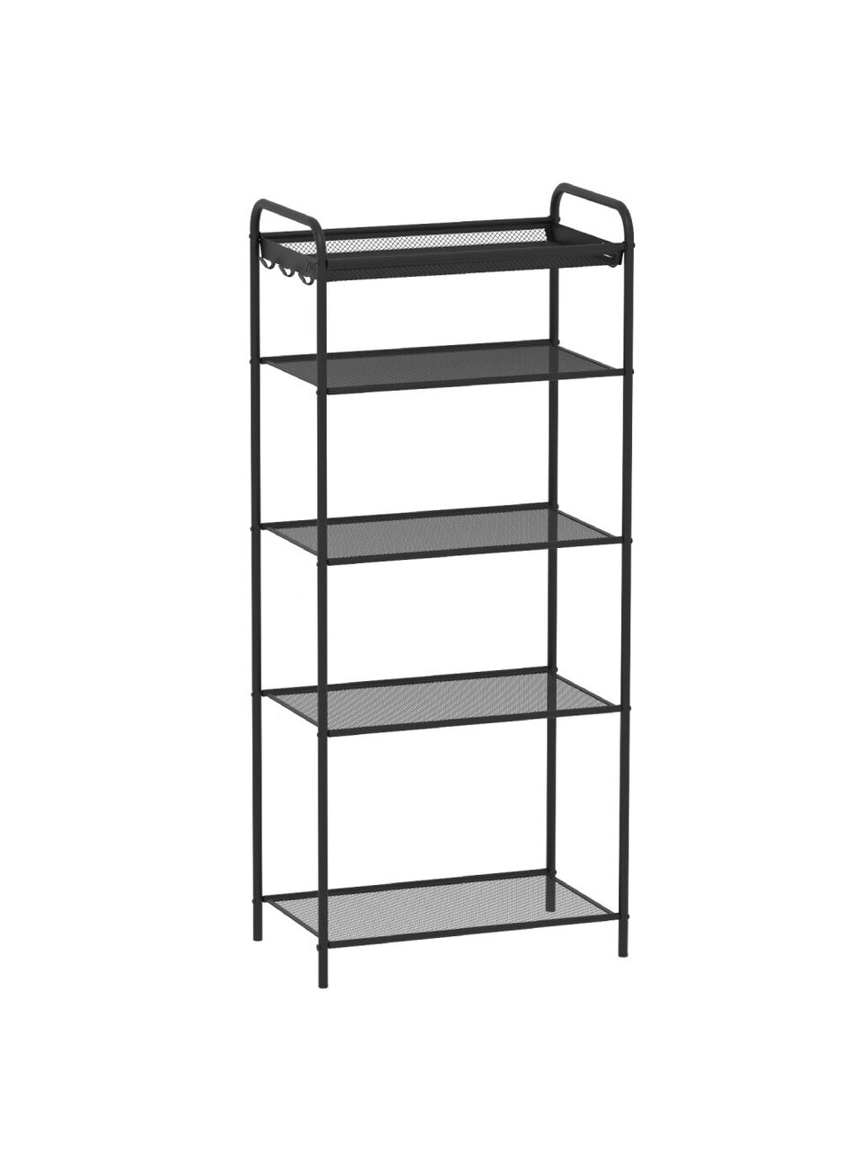 Полка для обуви металл, пластик, 4 секции, 45х30х95 см, черная, ЗМИ, Верона 15, ПДОВ15 Ч