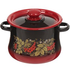 Кастрюля эмалированная сталь, 4 л, с крышкой, крышка сталь, Сибирские товары, Рябинушка, С2512.38 Кастрюля эмалированная сталь, 4 л, с крышкой, крышка сталь, Сибирские товары, Рябинушка, С2512.38
