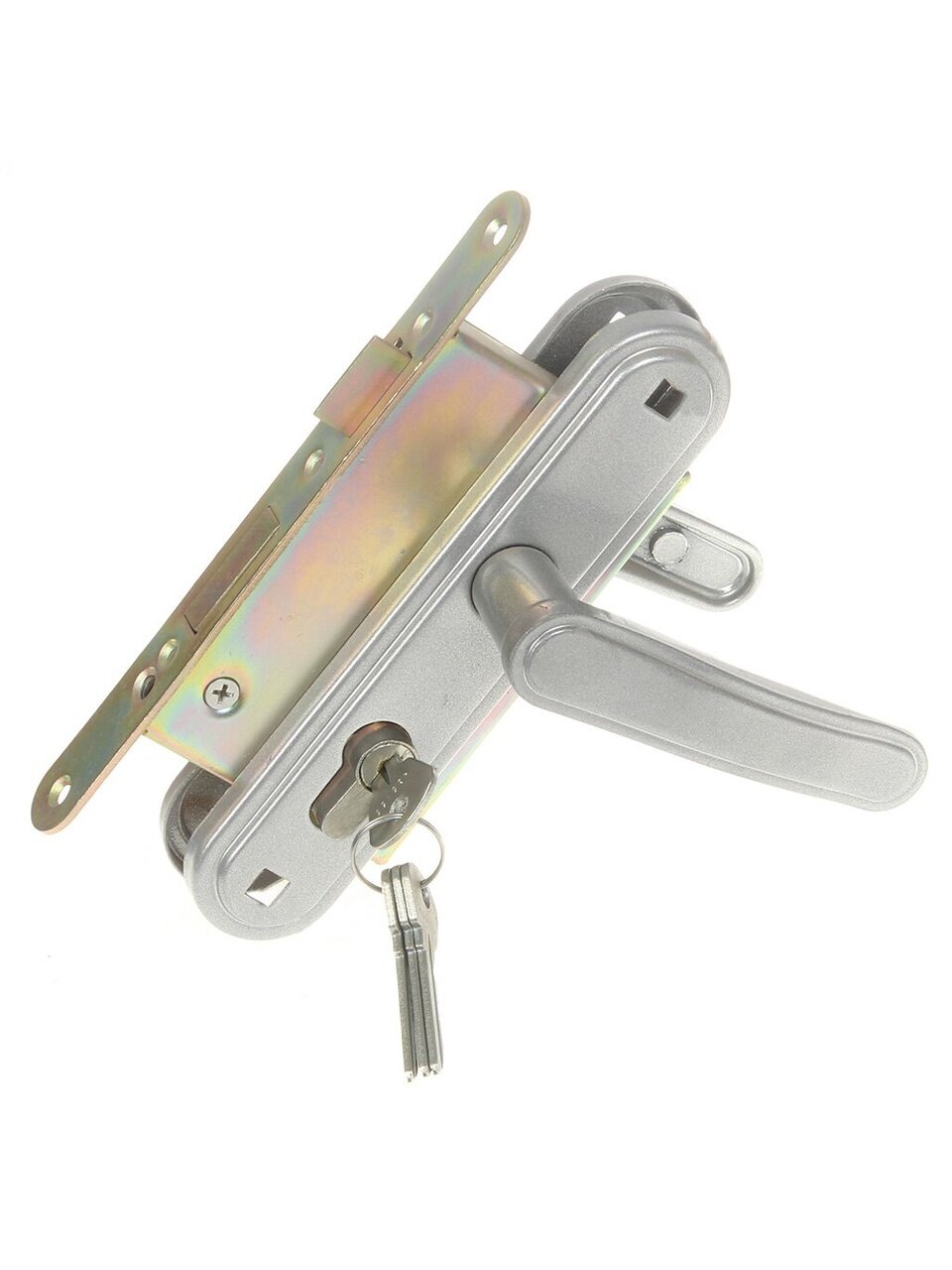 Замок врезной Зенит, ЗВ4-3.03, 00-00000490, ручка в комплекте, цилиндровый, бриллиант