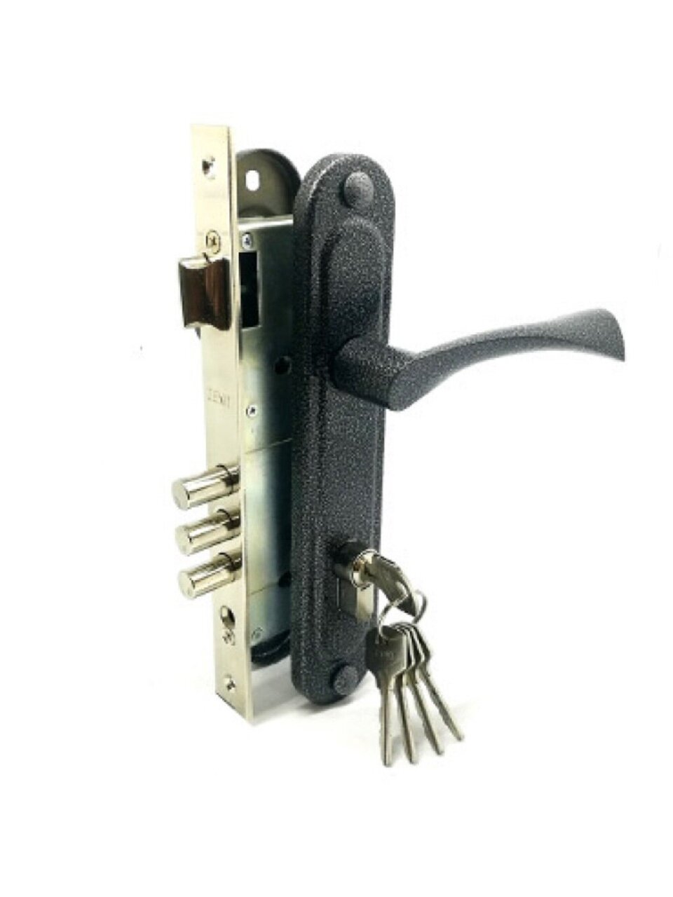 Замок врезной Зенит, ЗВ4-85.3-02, БП-00011218, ручка в комплекте, цилиндровый, серебряный