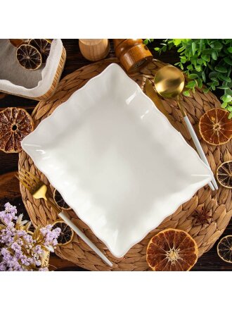 Блюдо керамика, прямоугольное, 25х21х3 см, Волна, Daniks, Y4-7977