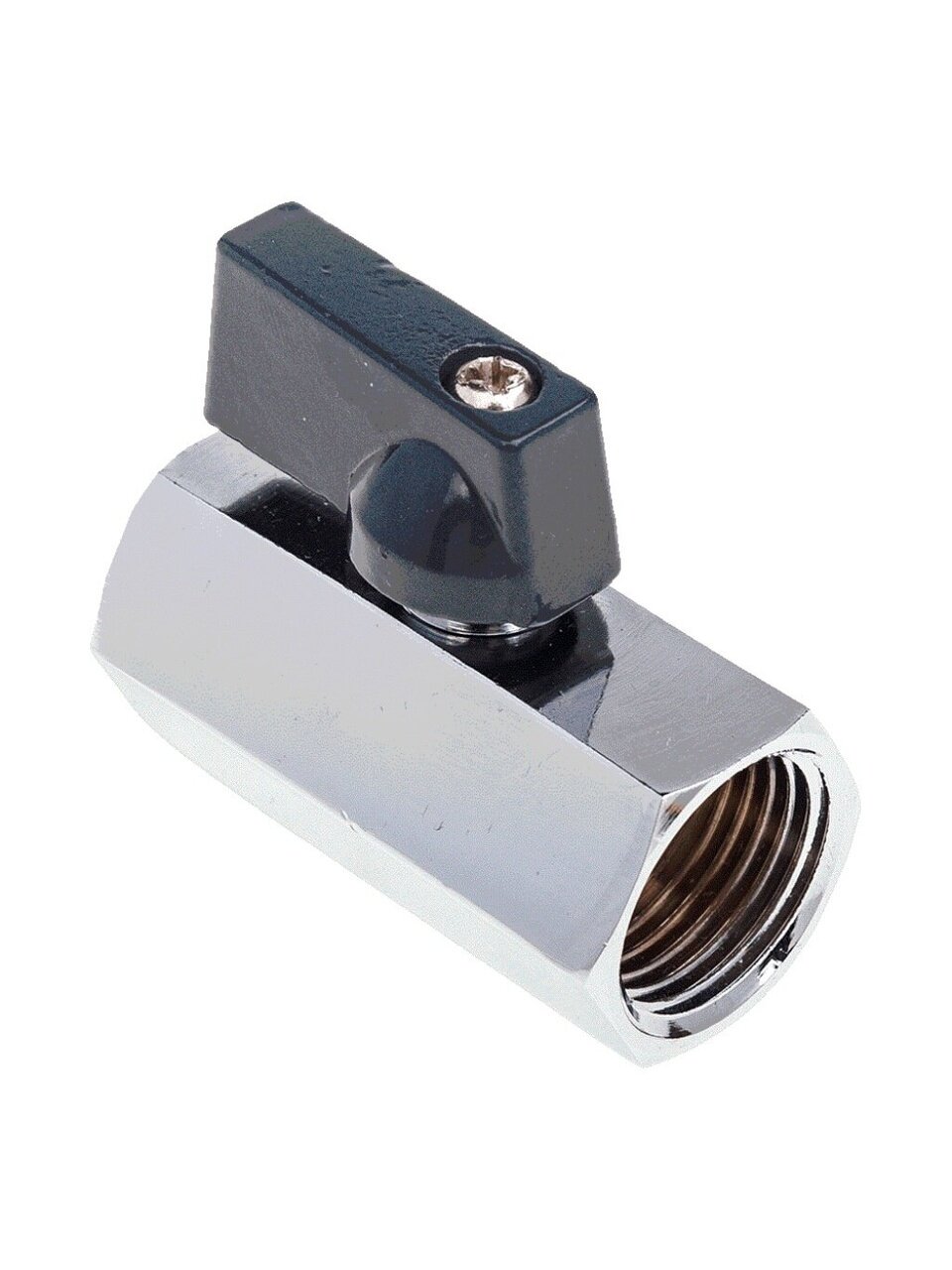 Кран для бытовых приборов, 1/2", г-г, латунь, прямой, ручка-флажок, AquaLink