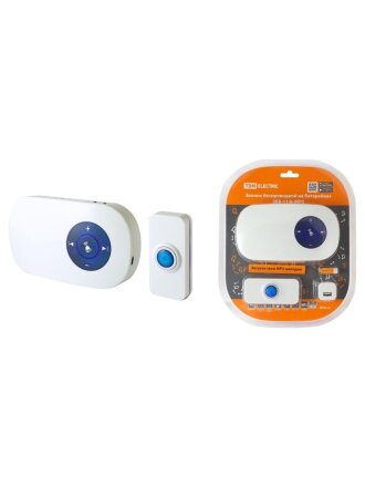 Звонок дверной беспроводной, на батарейках, кнопка IP 44, 3 х 1.5 В, АА, TDM Electric, ЗББ-11/6-МP3, SQ1901-0034