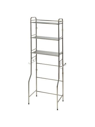 Стеллаж-полка для ванной металл, напольный, 3 яруса, прямой, 55х29х167 см, Y8-2785