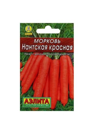 Семена Морковь, Нантская красная, 2 г, цветная упаковка, Аэлита
