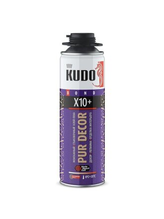 Клей-пена KUDO, Pur Decor X10+, 650 мл, всесезонный, KUPP06B10HC