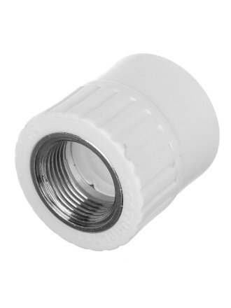 Муфта комбинированная полипропилен, d32х3/4", внутренняя резьба, белая, РосТурПласт