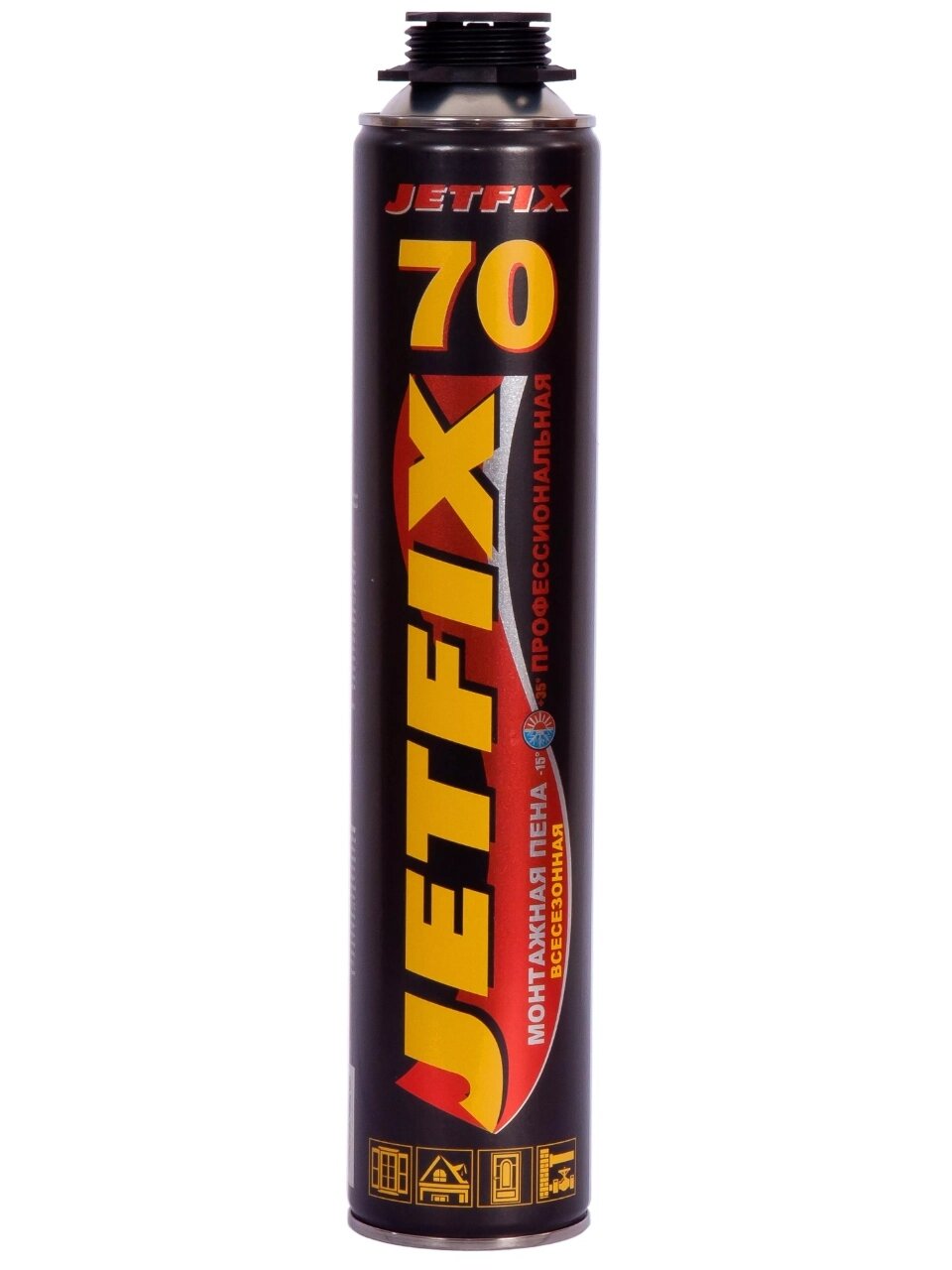 Пена монтажная Jetfix, 70, профессиональная, 70 л, 850 мл, всесезонная, 10039