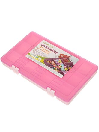 Органайзер для рукоделия, Фолди, пластик, 31х19х3.6 см, розовый, Martika, С762РОЗ