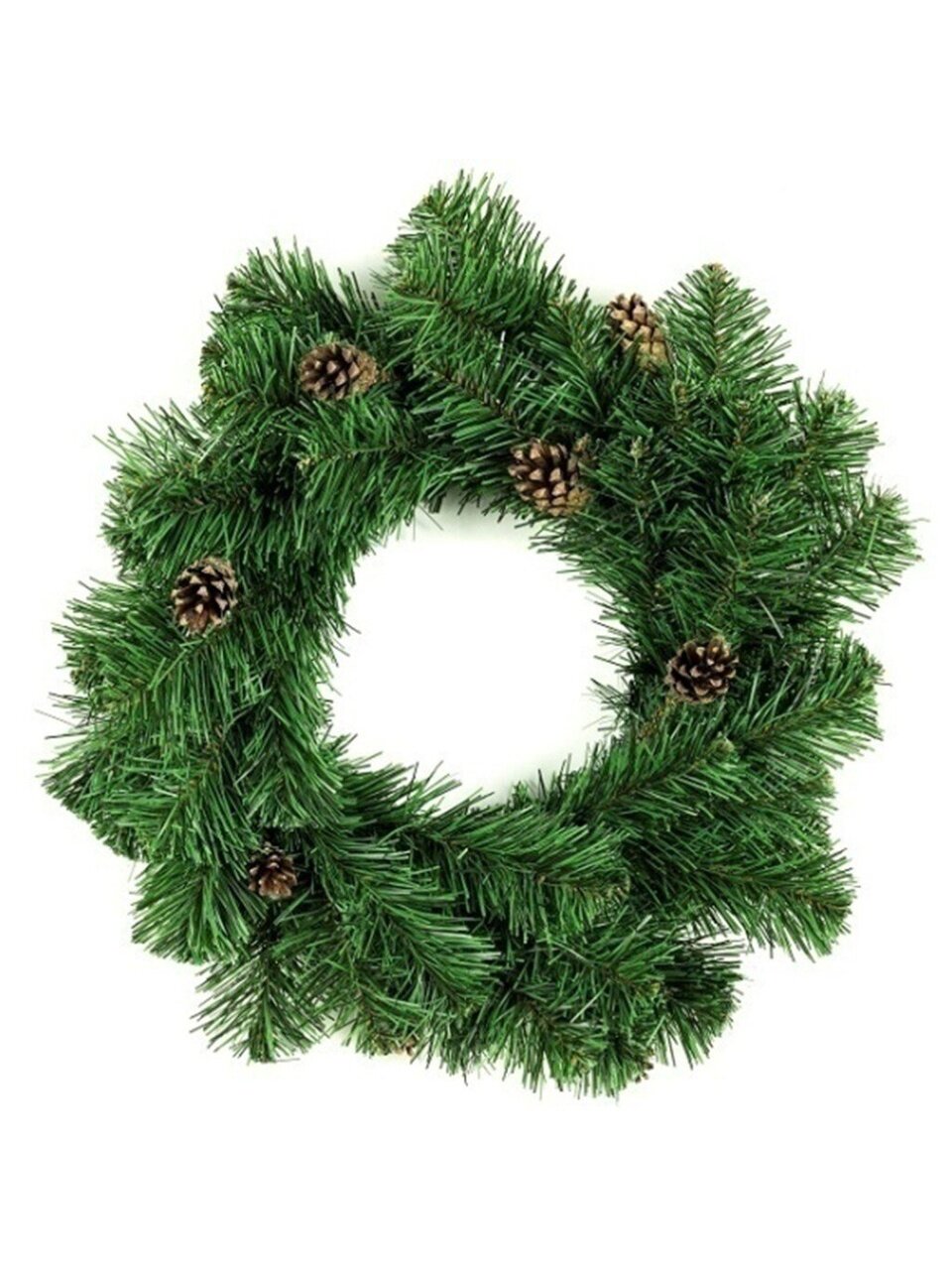 Венок рождественский 50 см, с шишками, Лена, WS09