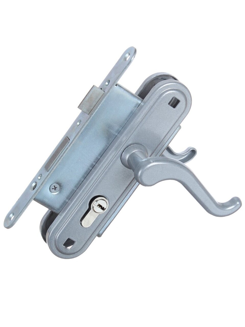 Замок врезной Зенит, ЗВ4-3.02, 00-00000475, ручка в комплекте, цилиндровый, бриллиант