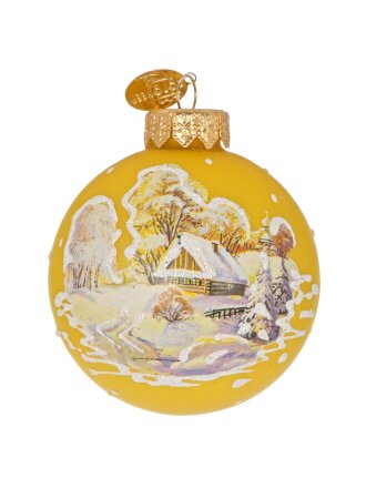 Елочный шар Русская зима 3, 6.5 см, стекло, КУ-65-214191