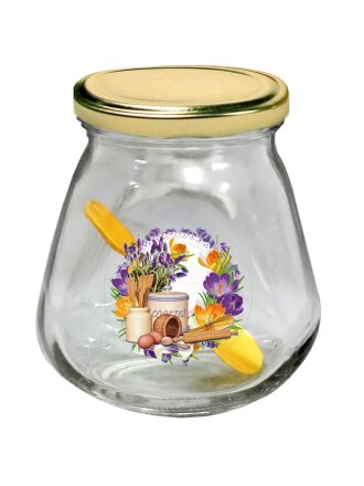 Банка для сыпучих продуктов, стекло, 0.26 л, с крышкой, с ложкой, 626-138/626-145, в ассортименте
