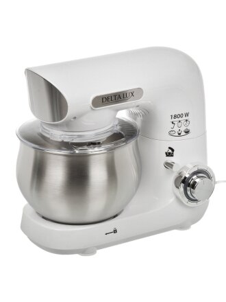 Миксер планетарный Delta Lux, DE-7902P, 5 л, 1800 Вт, 6 скоростей, белый