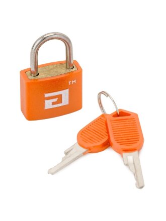 Замок навесной Аллюр, ВС1Л-20, 8 501, блистер, цилиндровый, оранжевый, для чемоданов, 2 ключа