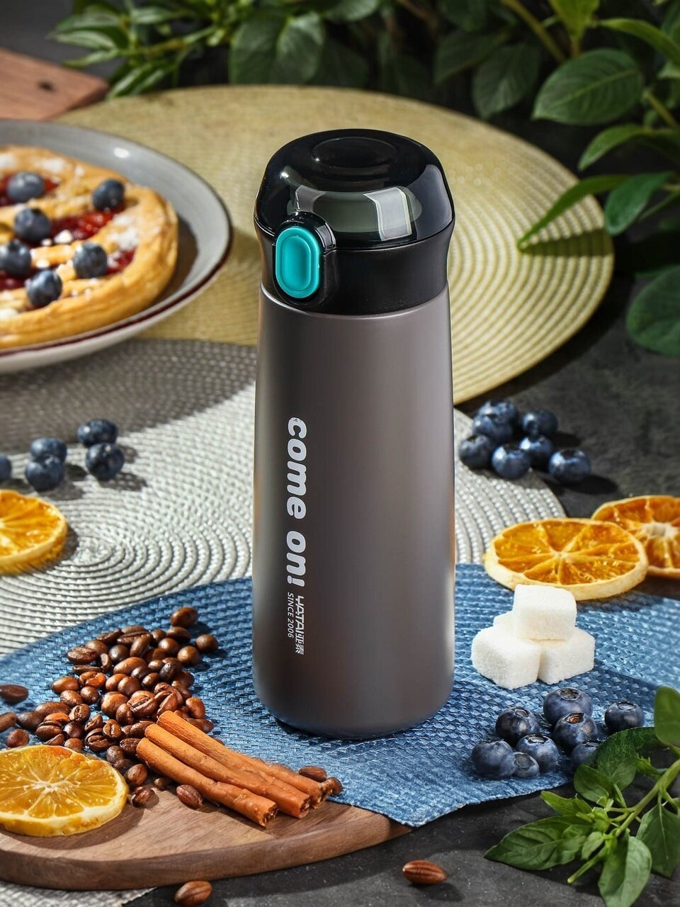 Термобутылка нержавеющая сталь, 0.4 л, колба нержавеющая сталь, коричневая, Y6-7394